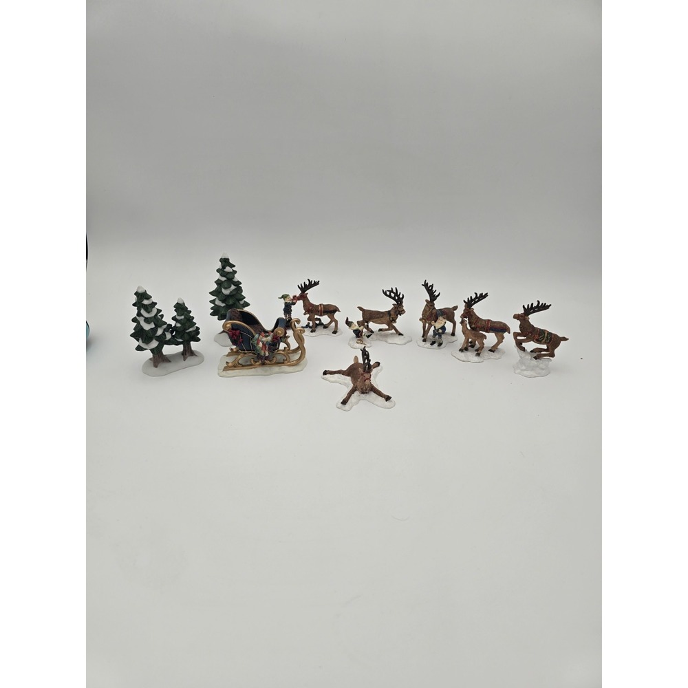 Kirkland Christmas Village Reindeer Trees Sleigh North Pole Accessories Figures